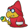 A Red Magikoopa from Paper Mario: The Thousand-Year Door.