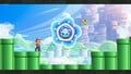 A blue Wonder Flower appearing in a level