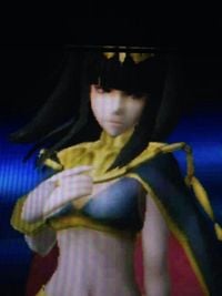 One of the three screenshots of the unused Tharja trophy from Super Smash Bros. for Nintendo 3DS before it was removed in the final game.