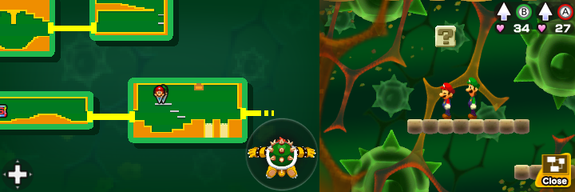 Ninth block in Trash Pit of Mario & Luigi: Bowser's Inside Story + Bowser Jr.'s Journey.