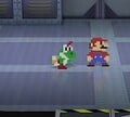 Yoshi Kid's 8-bit sprite appearance in the X-Naut Fortress