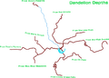 A composite map of all routes leading to Dandelion Depths
