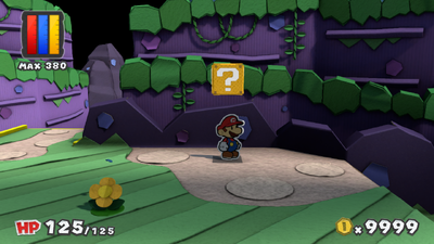 Second ? Block in Lighthouse Island of Paper Mario: Color Splash.