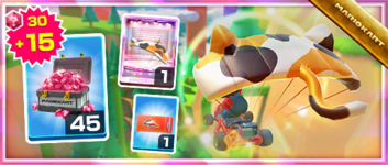 The Calico Parafoil Pack from the Cat Tour in Mario Kart Tour
