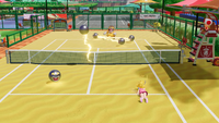 A match with the Amp Racket's Amp Boost in effect, from Mario Tennis Fever