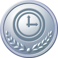 A silver Time Attack medal in New Super Mario Bros. U Deluxe