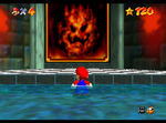 Mario entering the painting of Lethal Lava Land