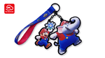 Keychains featuring Mario holding a Wonder Flower and Elephant Mario made as a My Nintendo reward