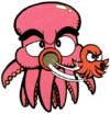 Artwork of octopuses, from Super Mario Land 2: 6 Golden Coins.