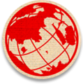 Red globe outline