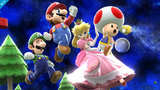 The four playable characters from Super Mario 3D World