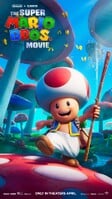 Poster featuring Toad in an area filled with mushrooms (alternate)