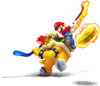 Mario facing off with Bowser in hockey