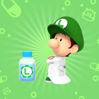 Artwork of Dr. Baby Luigi from Dr. Mario World