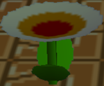 A Fire Flower in Animal Crossing.