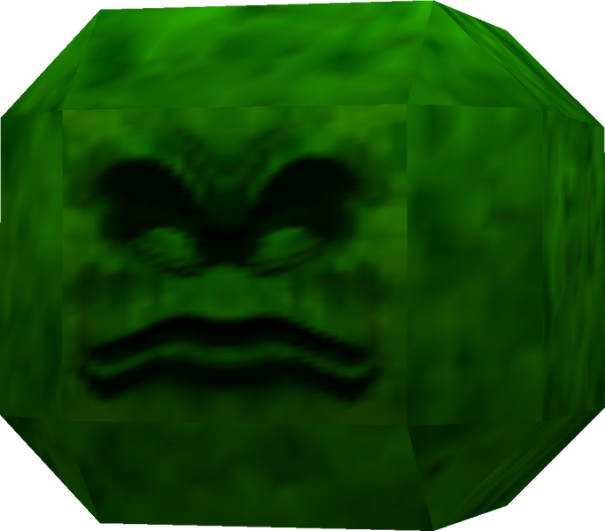 File:MK64 Thwomp green model.png
