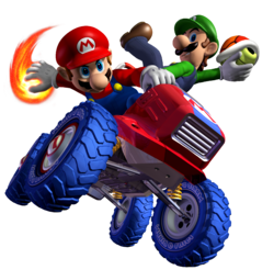 Artwork of Mario and Luigi for Mario Kart: Double Dash!!