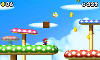 Screenshot of an Invincibility Leaf in New Super Mario Bros. 2