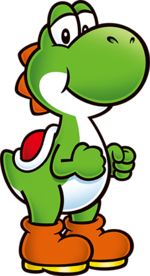 Artwork of Yoshi usable as a decoration in the Nintendo Fan Card Creator