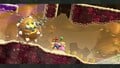 Mario, Luigi, Peach, and Daisy startled by a Giant Spike Ball
