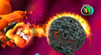Battling Bowser in Bowser's Gravity Gauntlet