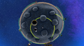 Screenshot of the underside of the saucer-like planet from Super Mario Galaxy