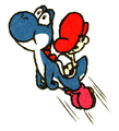 Blue Yoshi jumping