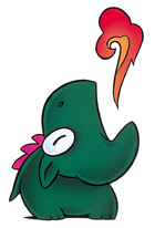 Artwork of a Dino-Torch from Super Mario World.