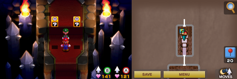 Last two blocks in Bowser's Castle of Mario & Luigi: Superstar Saga + Bowser's Minions.