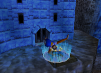 A setup for a Golden Banana for Lanky Kong in Crystal Caves.