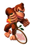 Artwork of Donkey Kong from Mario Tennis for Nintendo 64