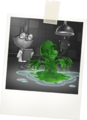 Gooigi dissolving from contact with water
