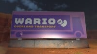 Wario Overland Transport advert in Mario Kart World