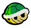 Artwork of a Green Shell in Mario Strikers: Battle League