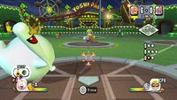 King Boo prepares to bat in Mario Super Sluggers.