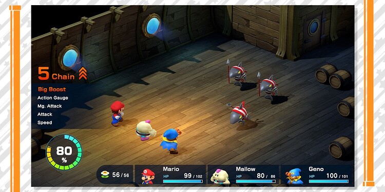 Screenshot of Super Mario RPG (Nintendo Switch) shown with question 3 of Super Mario RPG Personality Quiz.