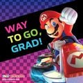 Graduation Day card featuring Mario in a kart.