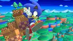 Sonic kicking in Super Smash Bros. for Wii U.
