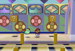 Seventh and eighth ? Blocks in Shy Guy's Toy Box of Paper Mario.