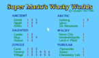 The title screen for Super Mario's Wacky Worlds.