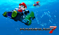 Second unlockable title screen, which shows Mario driving underwater.