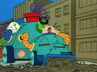 Luigi in the Trash Smasher.