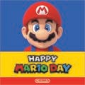 Promotional image for a 2023 Mario Day event at Nintendo New York