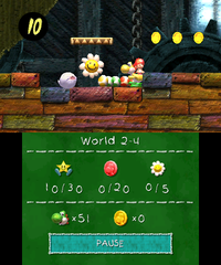 Smiley Flower 1: In a hidden Winged Cloud below a platform, near the level's first Boo.