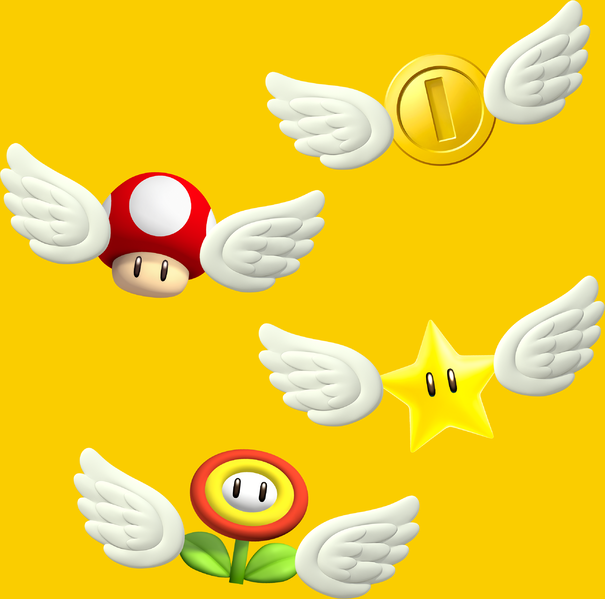 File:Assorted Winged Items - Super Mario Maker.png