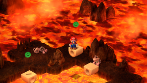 Mario finding last two Frog Coins in Barrel Volcano of Super Mario RPG.