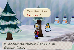 Obtaining the letter in Shiver Snowfield