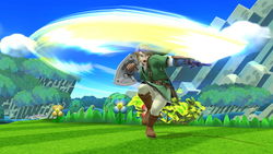Link's Spin Attack in Super Smash Bros. for Wii U.