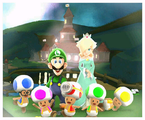 The picture after collecting 121 Power Stars as Luigi.