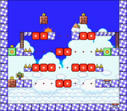 Level 7-7 map in the game Mario & Wario.